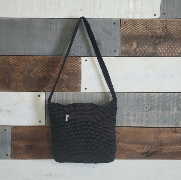 The Sak Black Crochet Boho Hobo Shoulder Hand Bag Purse - Picture 1 of 13